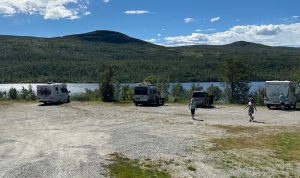 Uppställningsplatsen på Fjällnäs Camping. Foto: Johan Ericson