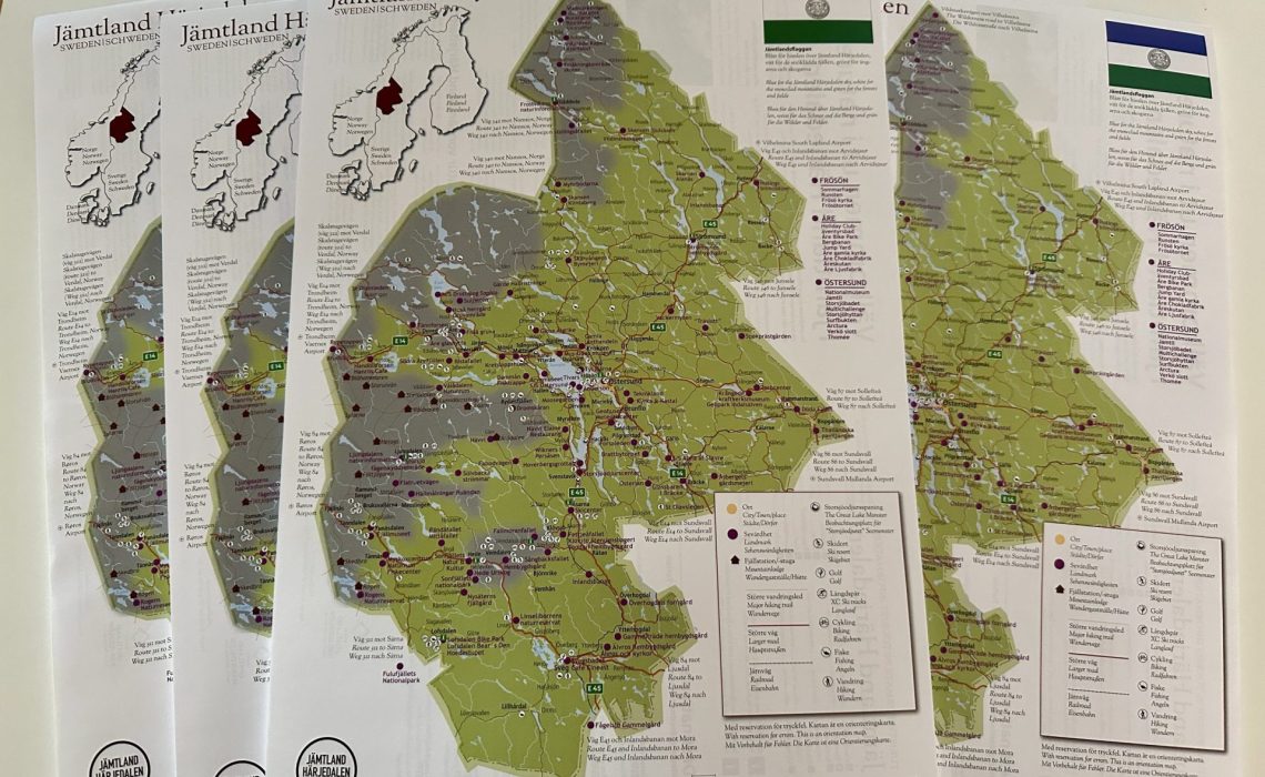 Karta Jämtland Härjedalen största attraktioner