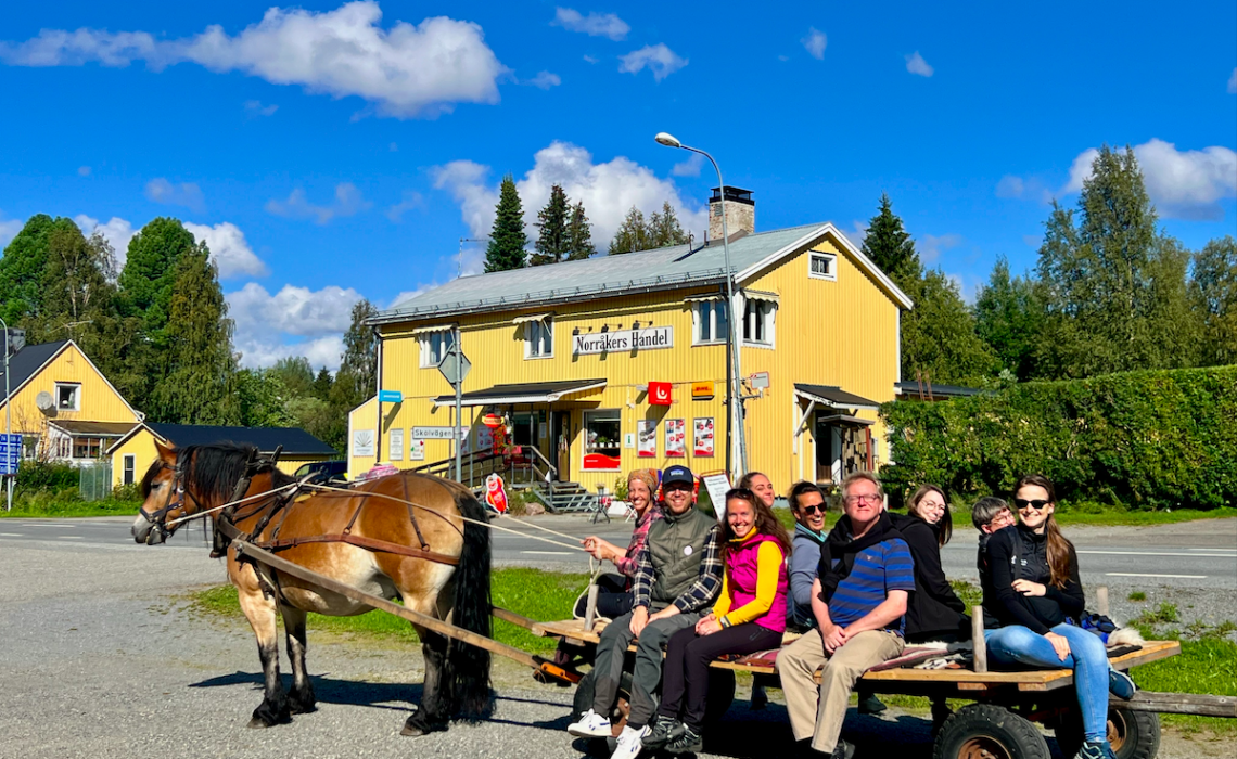 Norråker Basecamp Horse tour group Lanthandel in back Johannes Collin