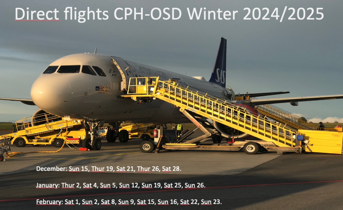 Direktflyg Köpenhamn Åre Östersund Airport 2024/2025