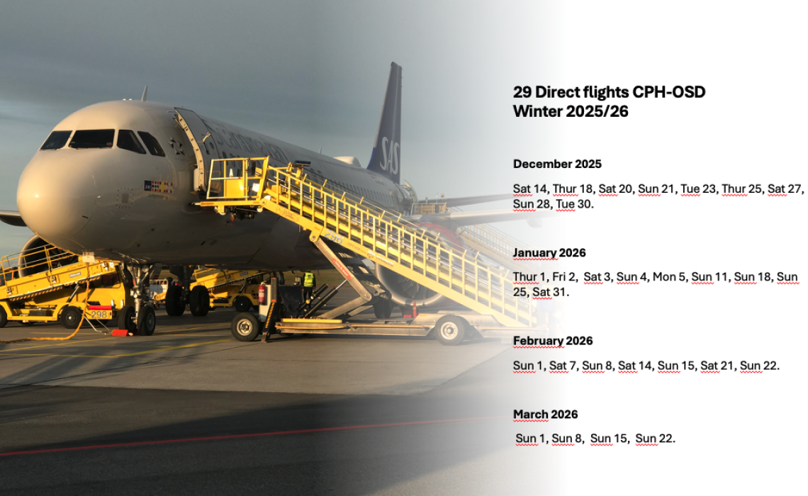 Direktflyg CPH-OSD vinter 2025-2026. SAS