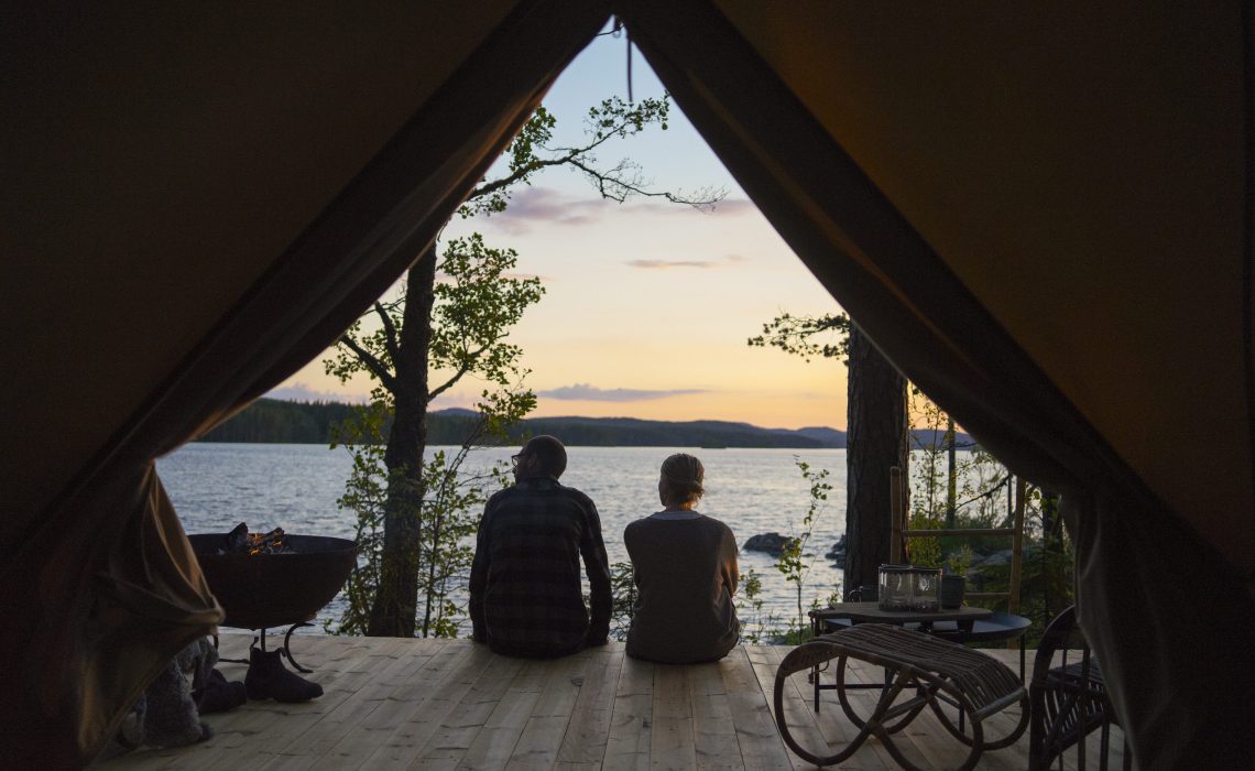Vy ur glampingtält. Foto från Marcus Eldh